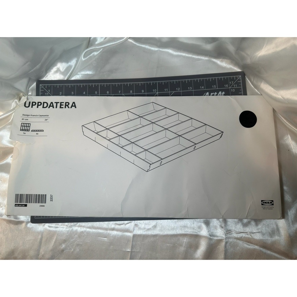 IKEA UPPDATERA Adjustable Gray Drawer Organizer 24"x24" Francis Cayouette NIB